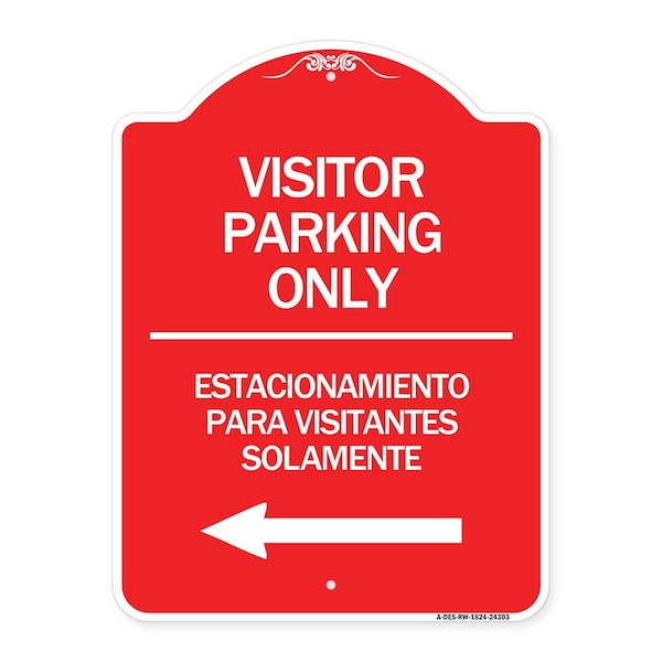 Bilingual Reserved Parking Visitor Parking Only Estacionamiento Para Visitantes, A-DES-RW-1824-24303